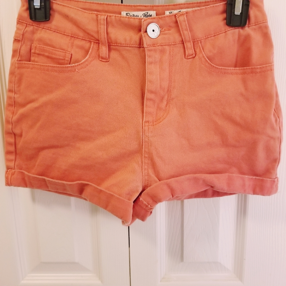 Orange Denim Shorts